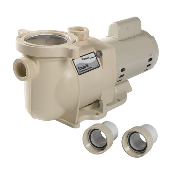 Pentair 1 1/2 HP 230 V 2 Spd Superflo Pump Energy Eff Ig 1 1/2IN Skt X 2IN Spg Unions SFN211/2 AMP Nsf - 340043