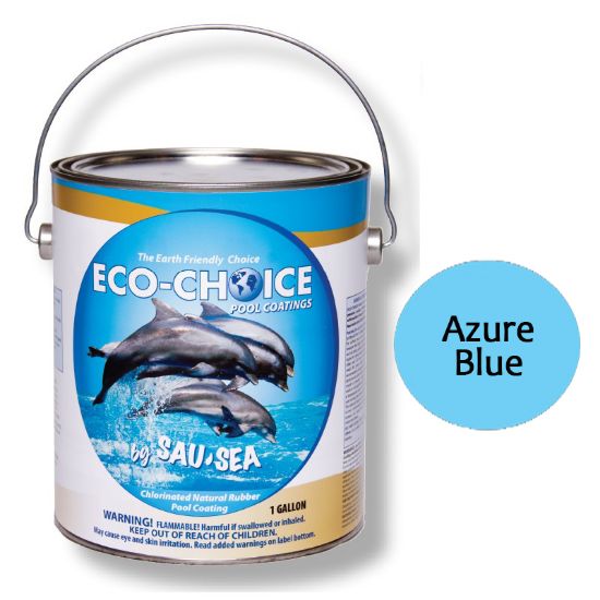 Sau-Sea Swimming Pool Products Inc. 1GAL Ecochoice Prem Glos Azblu Sausea High Gloss Rubber - 1ECPRAB