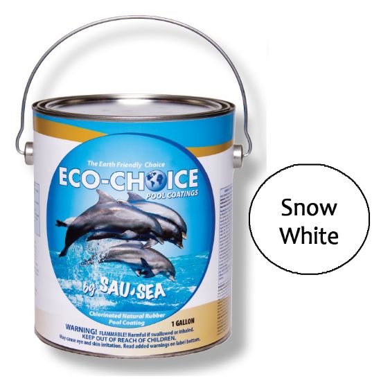 Sau-Sea Swimming Pool Products Inc. 1 Gal Snow Wht High Gloss Rubber Pool Paint Ecochoice Sausea - 1ECPRSW