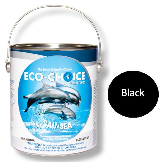Sau-Sea Swimming Pool Products Inc. 1GAL Ecochoice Semigloss Black Sausea Semi Gloss Rubber - 1ECSGRBK