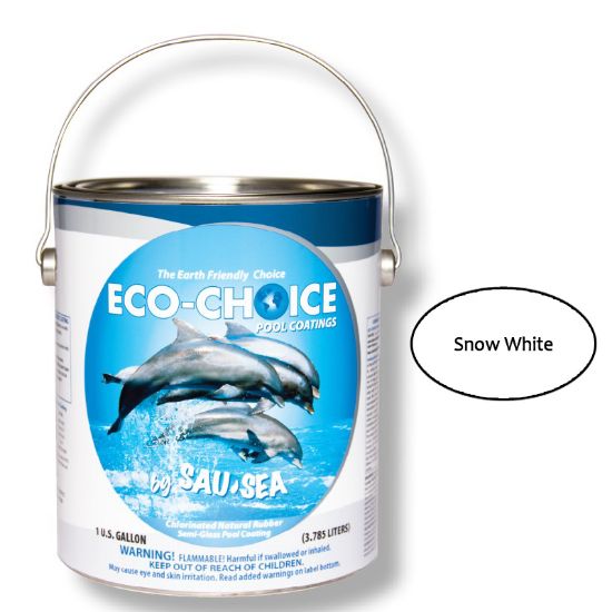 Sau-Sea Swimming Pool Products Inc. 1GAL Ecochoic Semigloss Snowht Semi Gloss Rubber Bright White - 1ECSGRSW