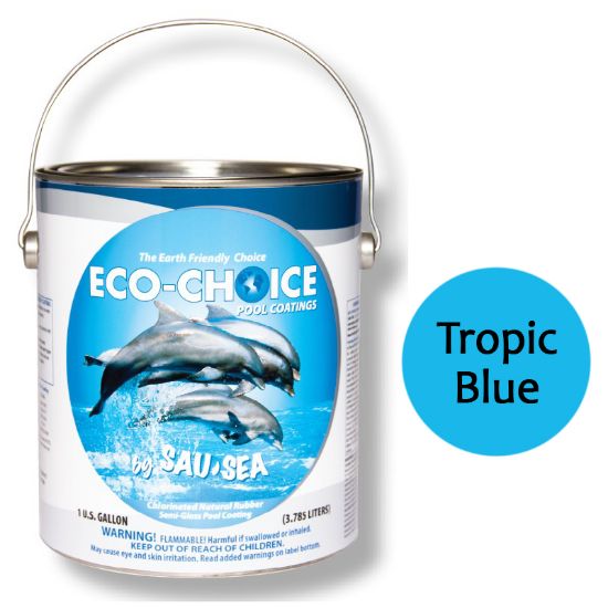 Sau-Sea Swimming Pool Products Inc. 1GAL Ecochoic Semigloss Troblu Sausea Semi Gloss Rubber - 1ECSGRTB