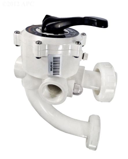 Pentair 1 1/2IN Skt Mp Back Wash Valve Plumbed Side Mnt Triton Sand Quad D.E. 6 Pos White Bulkhead Fittings - 261173