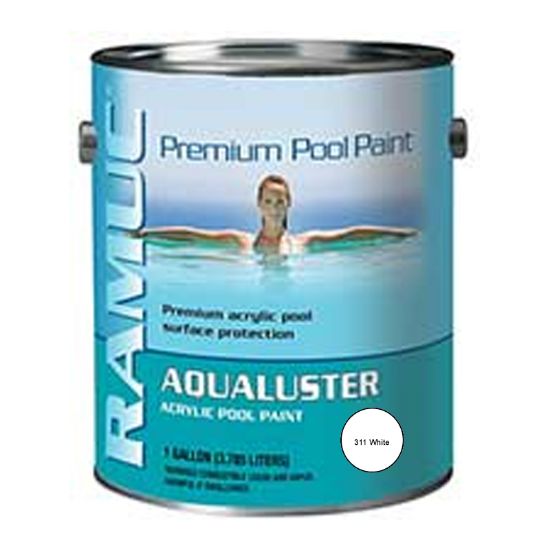 1 Gallon Aqualuster White Acrylic Pool Coating Ramuc Paint - 9206301101