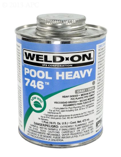 Ips Corporation 1 Pt 746 Pool Heavy Gray Cement 12 Per Case Heavy Body - 13568