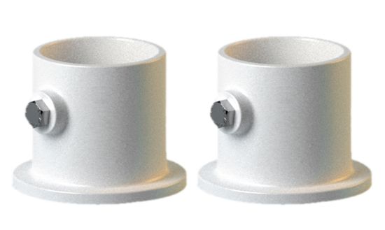 Perma-Cast 1.9-Inch Swimming Pool Deck Ladder Flange Socket For Hand Rails 2 Set Permacast White Aluminum