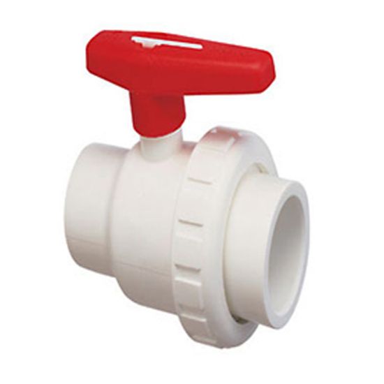 Praher Plastics Canada Ltd. 1.5 Inch Union Ball Valve Tsup Series Schedule 80 PVC Praher - 150-010