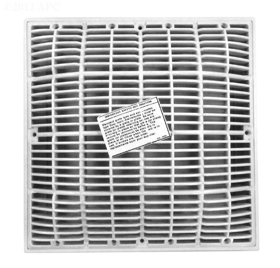 Waterway Water Way 12-Inch X 12-Inch Vgb Compliant FRAME/GRATE White Swimming Pool Cover For Drains - 640-4720 V