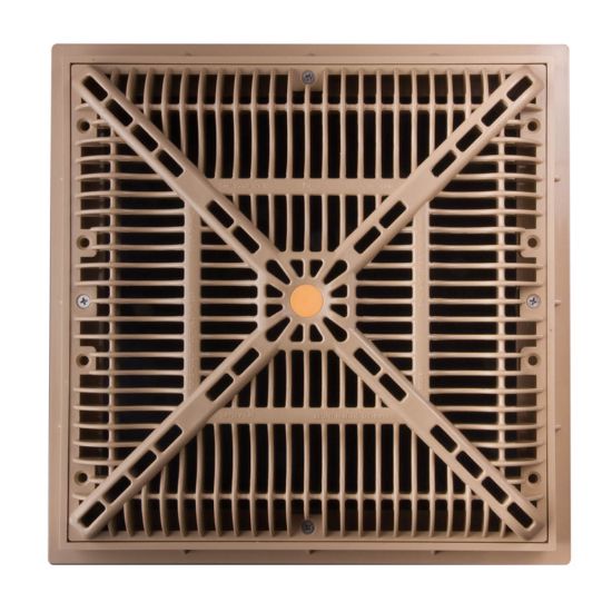 Custom Molded Products Inc. 12-Inch X 12-Inch FRAME/GRATE Pool Drain; Tan - 25508-129-000L