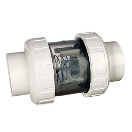 Praher Plastics Canada Ltd. 1.5-Inch Skt Check Valve Double Union Clear 2 Lb Spring Praher - 152-CVC-200