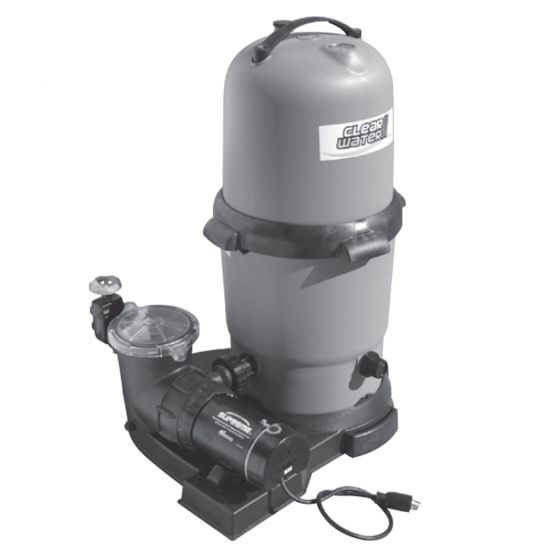 Waterway 150 Sq Ft Clrwater Ii Cartr W/ Pump 1 1/2 HP Supreme 2 Speed Abg 3' Tl Cord 115 V W/ Kose Kit - FCS150157-3