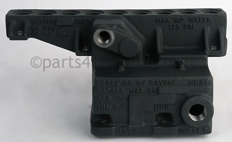 Raypak012319FInlet/Outlet Header Asme Cast Iron