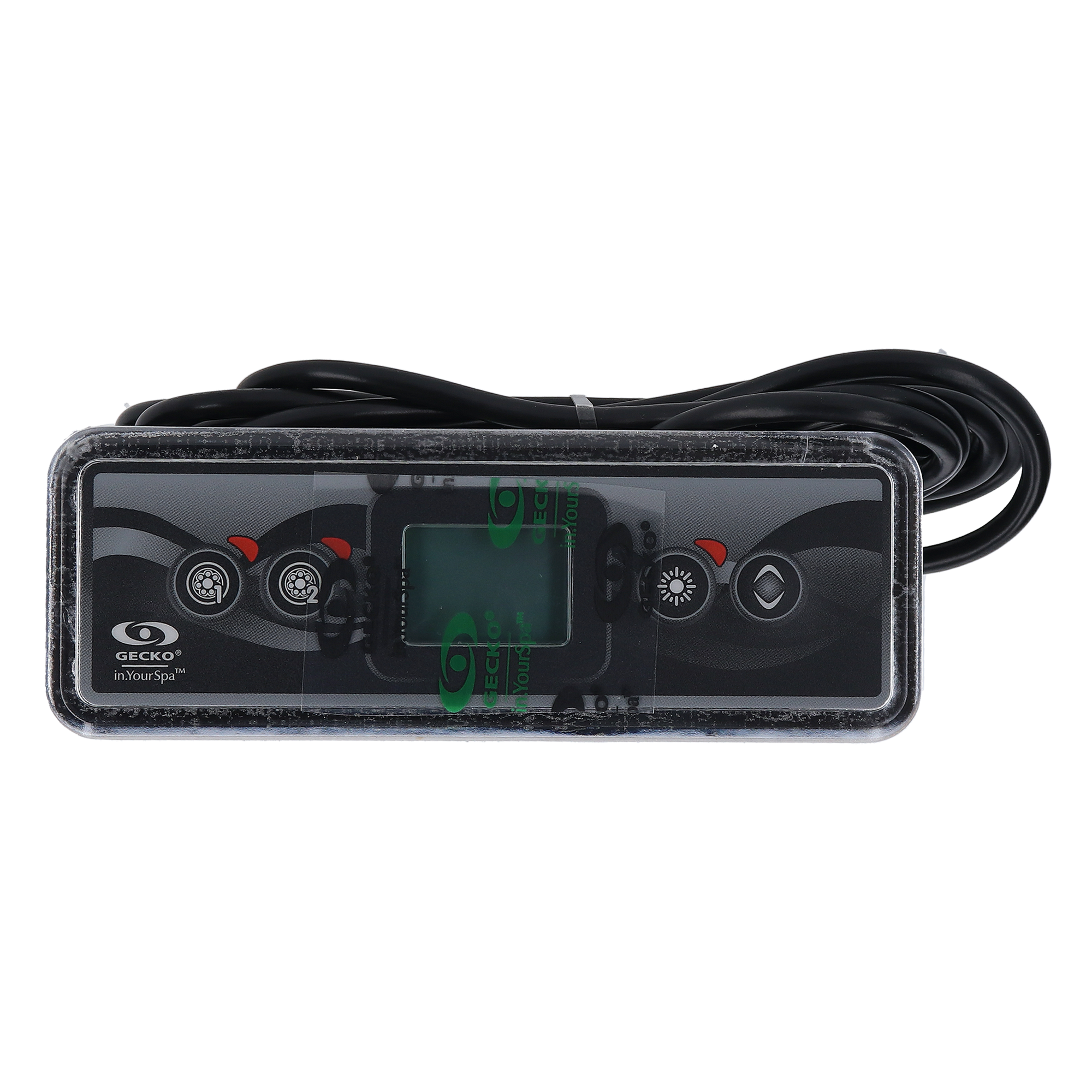 Gecko in.k300-2OP Electronic Keypad (0607-008040) — Mid-Range 4-Button LCD Spa Control with 2-Pump Overlay Included