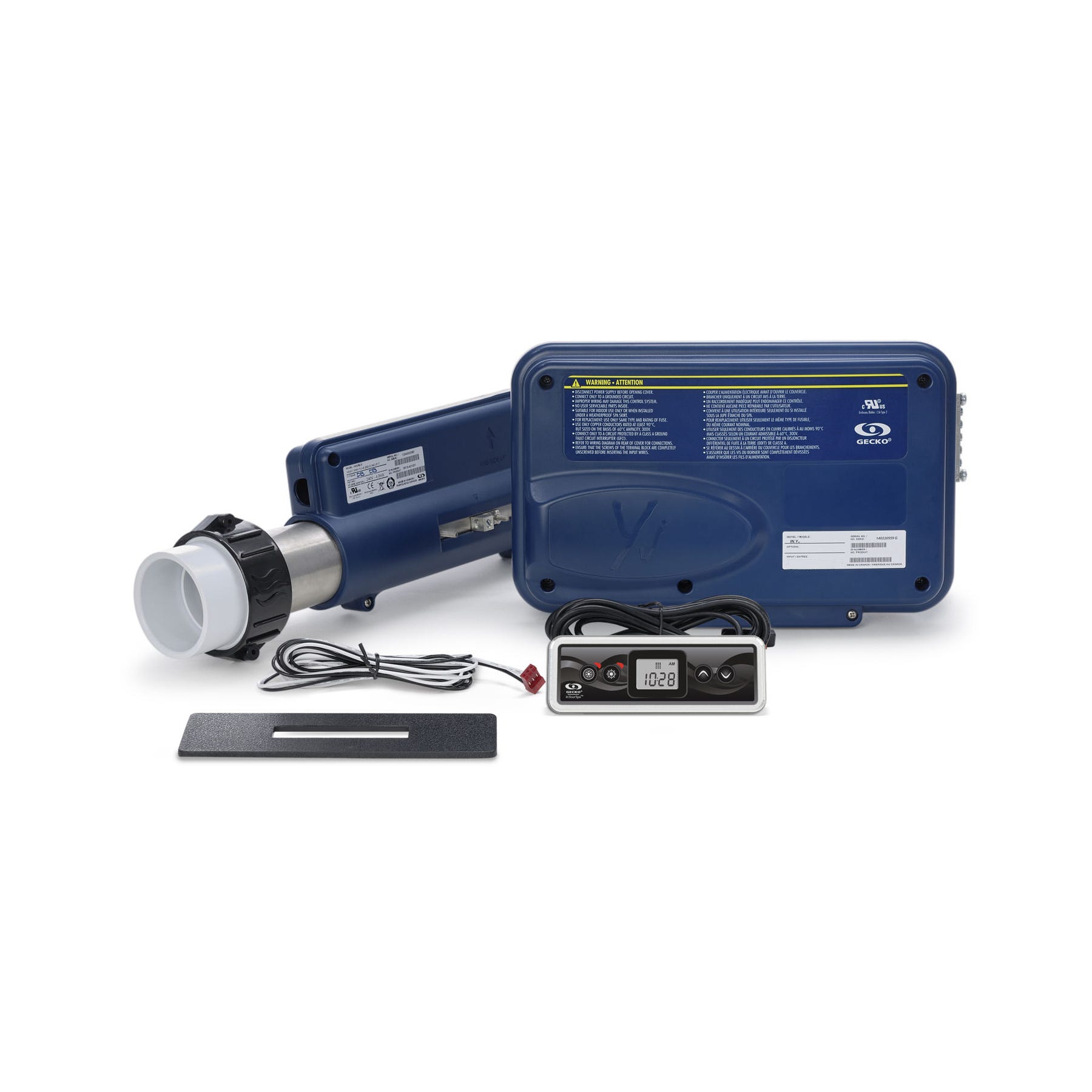 Gecko in.yj Spa Control 1.0/4.0kW Flow Thru Heater 0612-300001 w/ K-300 Topside