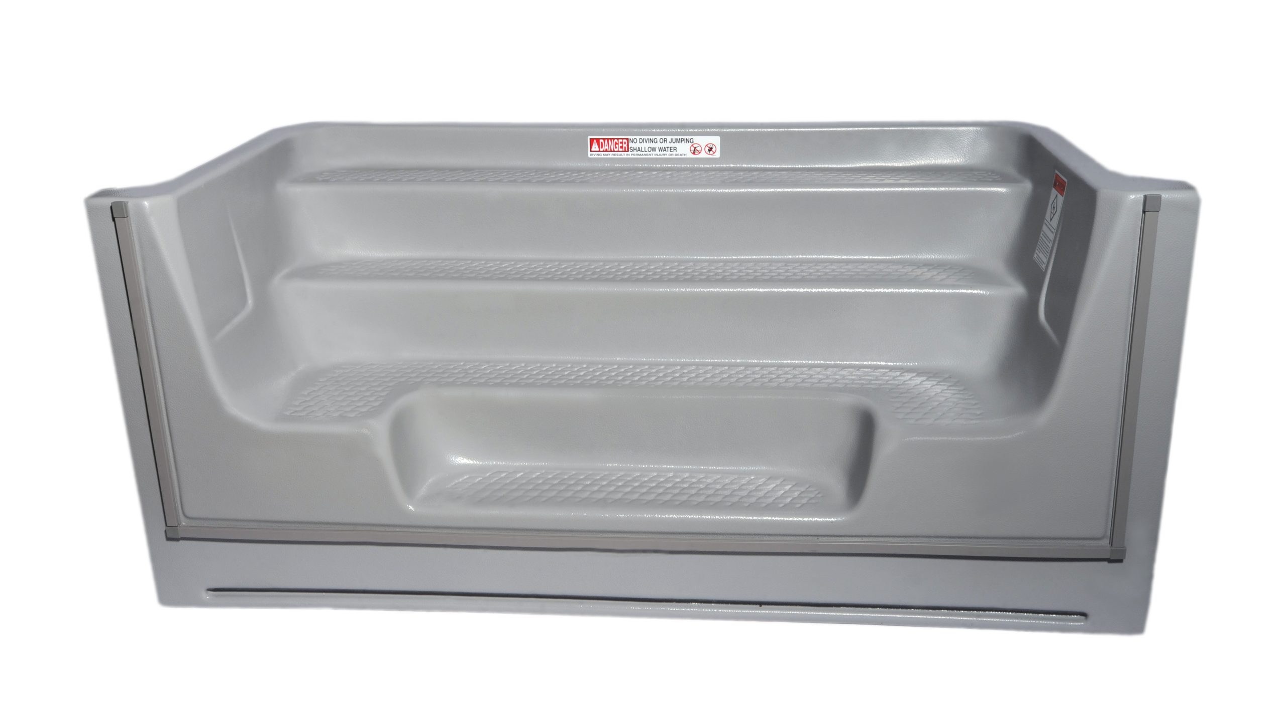 8' Straight Back Sit-n-Step Gray Cantilever Imperial