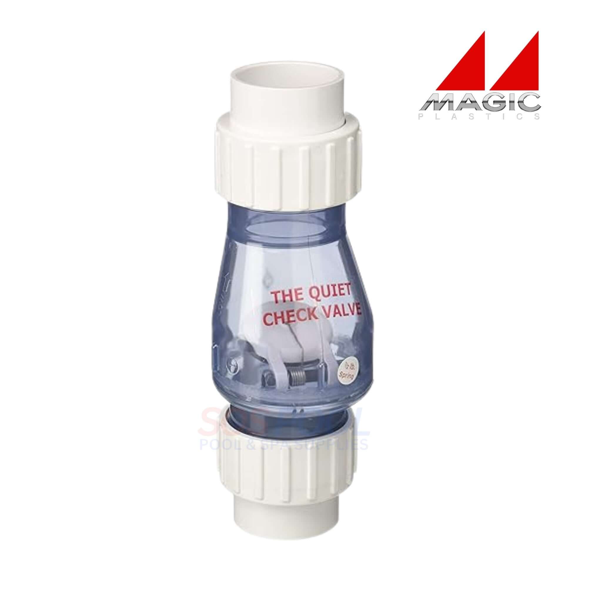 Magic Plastics 1" Union Swing Spring Check Valve | Clear | 0823-10C