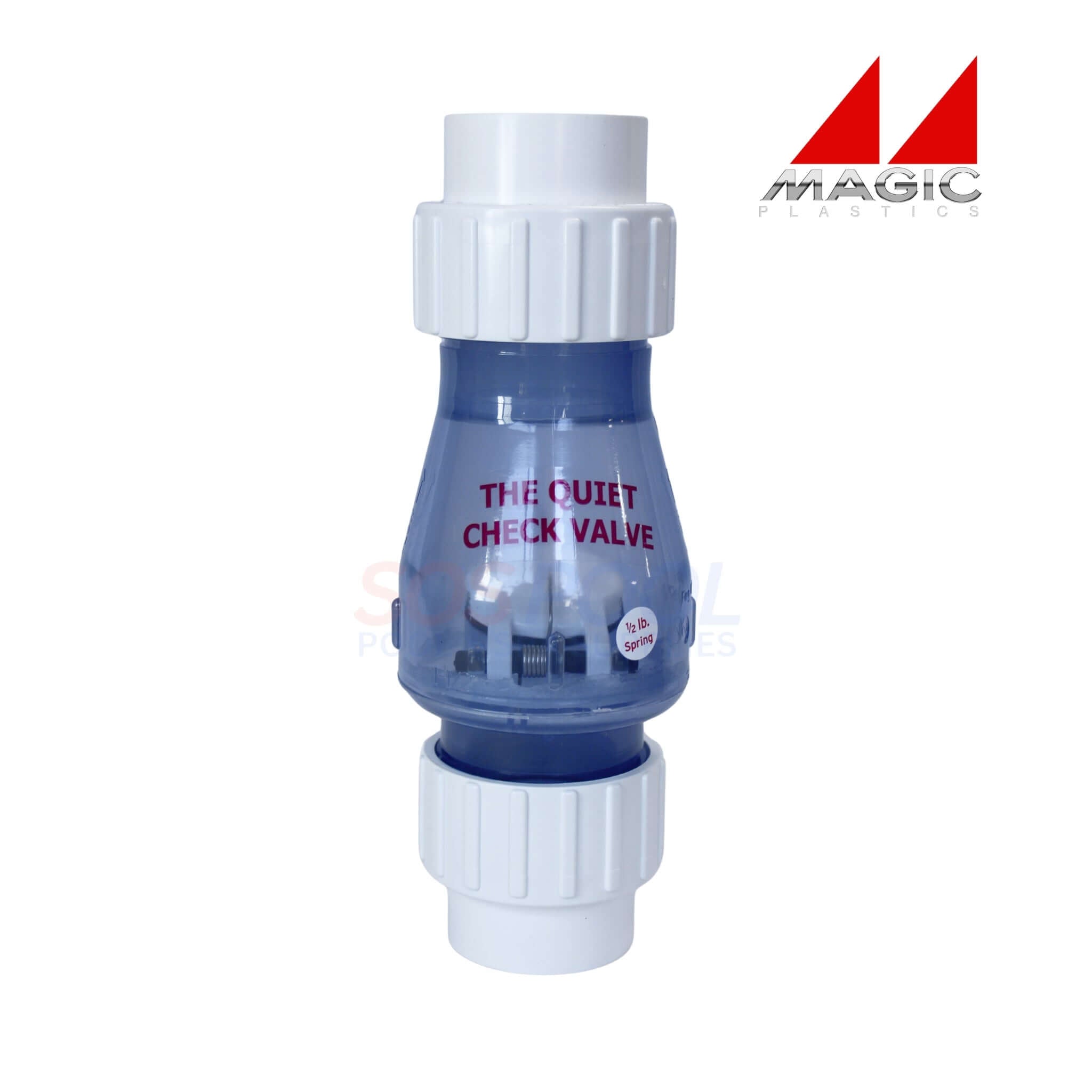 Magic Plastics 1.5" Union Swing Spring Check Valve | Clear | 0823-15C