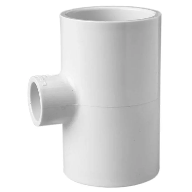 1-1/2" x 1-1/2" x 1-1/4" Schedule 40 PVC Reducing Tee - Socket x Socket x Socket (401-212)