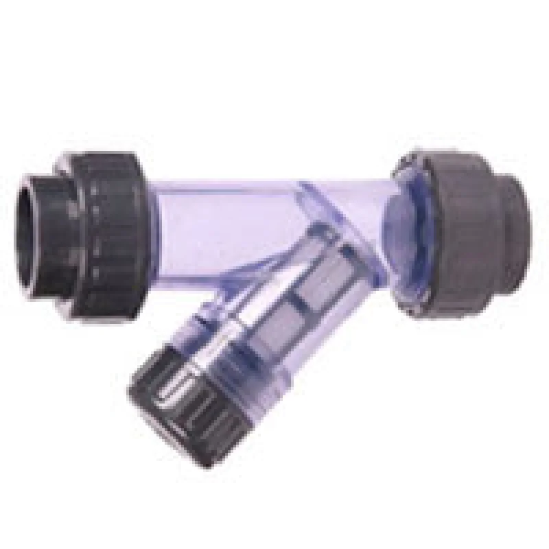 1" Flui-PRO Clear PVC Y-Strainer, EPDM O-ring, Socket Ends, 77 Mesh (FP-YS-010)