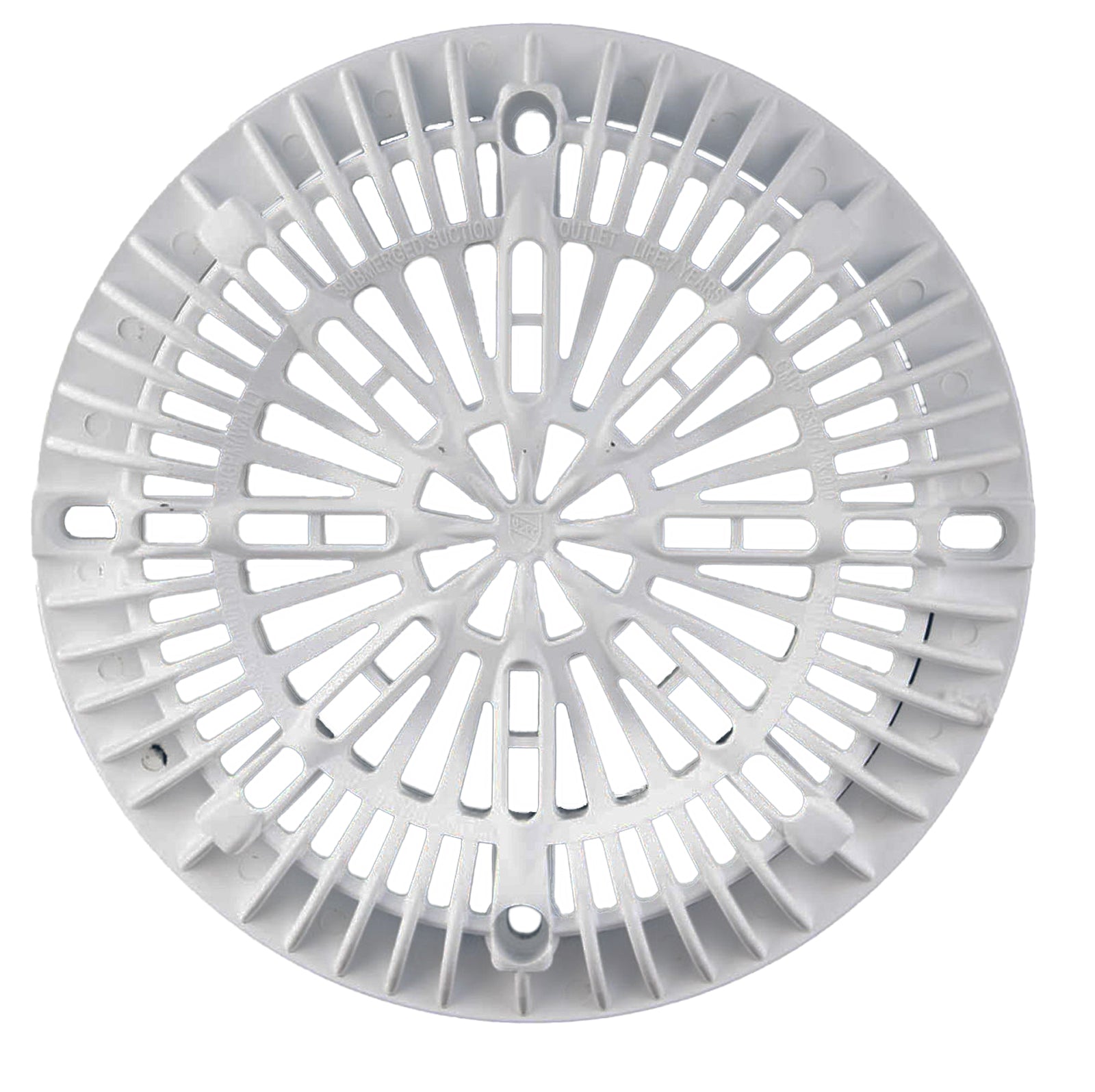 Vinyl Liner Pool Main Drain Ring, 8" Galaxy Lid (White)