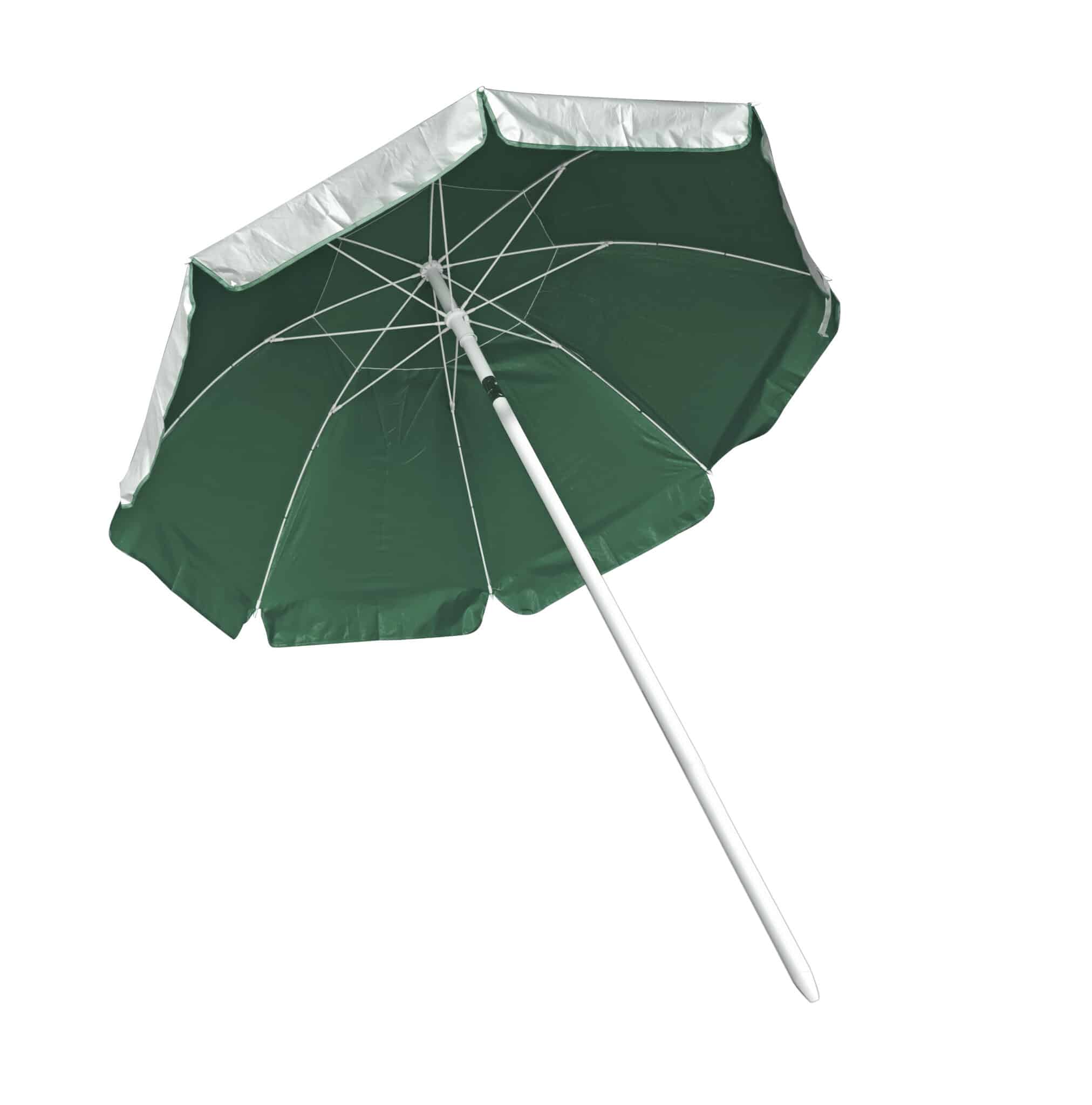 Windbrella Silver outside with green trim