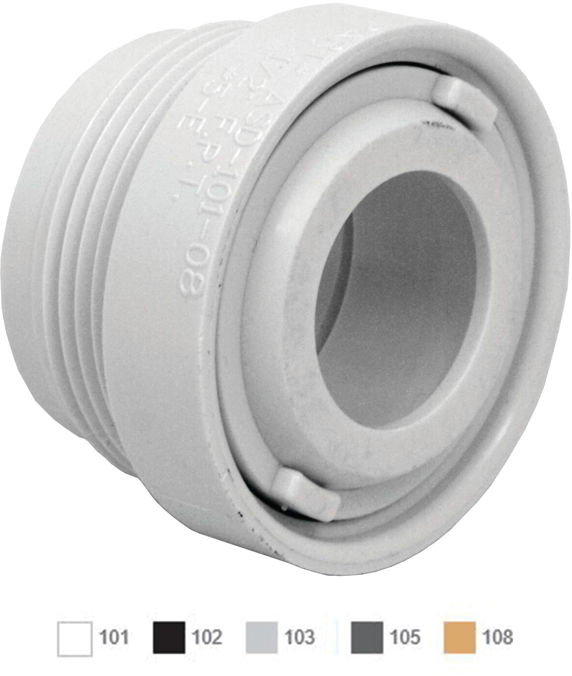 AquaStar 1/2" White Extender with Eyeball and Nut 1 1/2" MPT with 3/4" Orifice