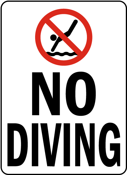 12" x 18" No Diving Sign