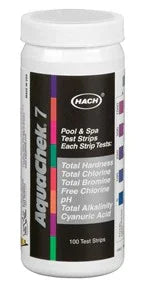 AquaChek Silver 7-Way Pool & Spa Test Strips - 100 Per Bottle