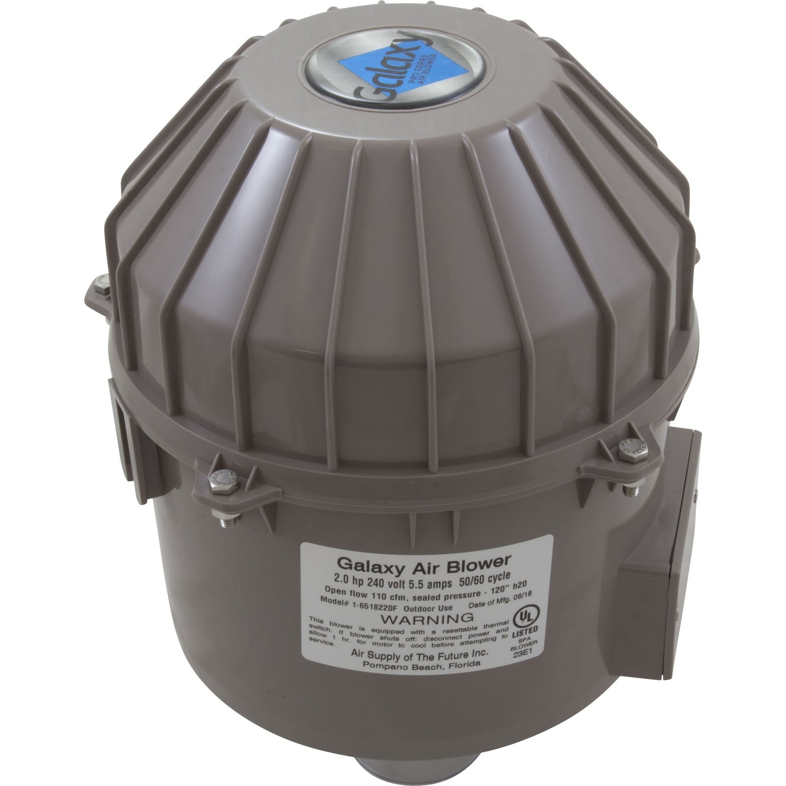 Blower, Air Supply Galaxy Pro, 2.0hp, 230v, 5.5A, Hardwire : 6520231