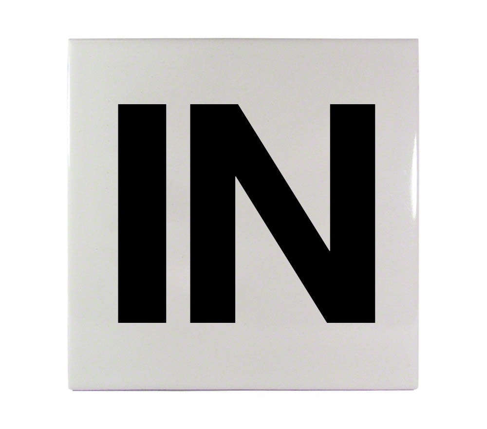 IN Message Ceramic Skid Resistant Tile Depth Marker 6 Inch x 6 Inch with 4 Inch Lettering