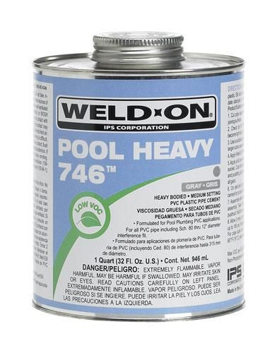 Weld On Pool Heavy 746 Gray Glue IPS-60-741 -1/2 Pint