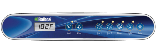 53392 Balboa Control Panel, ML550, 2 Pump + Blr/3P, 7-Btn