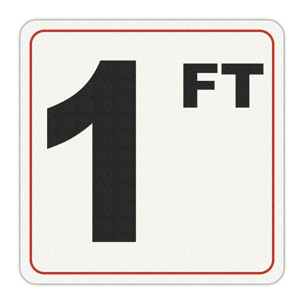 1 FT - Adhesive Depth Marker - 6 Inch x 6 Inch with 4 Inch Lettering