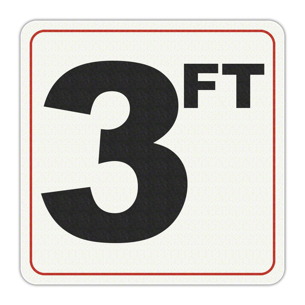 3 FT - Adhesive Depth Marker - 6 Inch x 6 Inch with 4 Inch Lettering