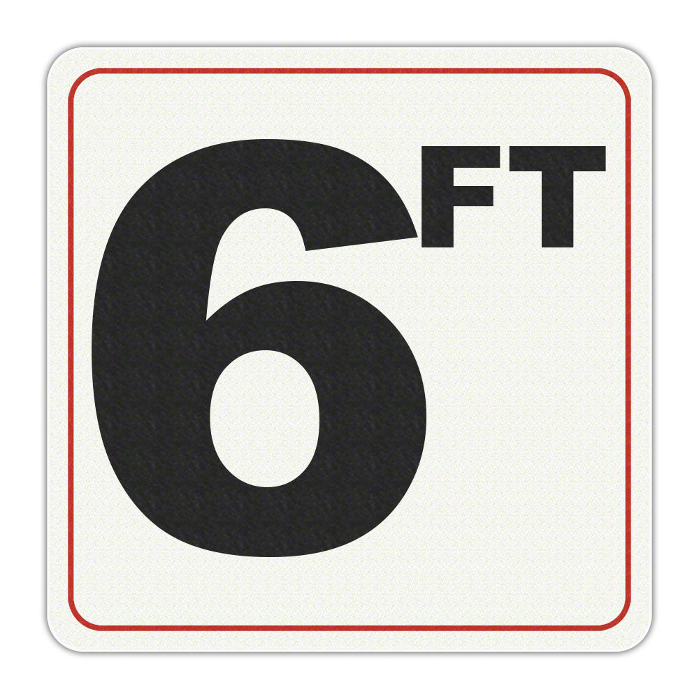 6 FT - Adhesive Depth Marker - 6 Inch x 6 Inch with 4 Inch Lettering