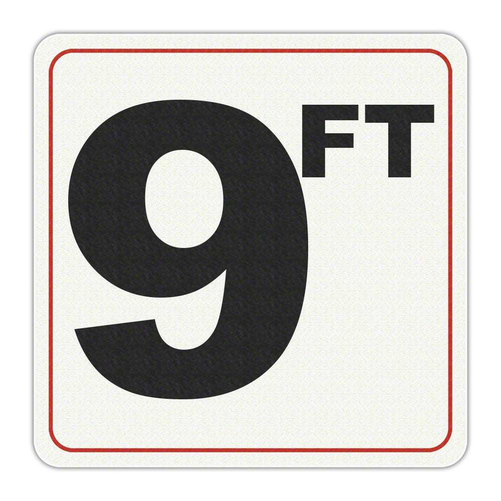 9 FT - Adhesive Depth Marker - 6 Inch x 6 Inch with 4 Inch Lettering
