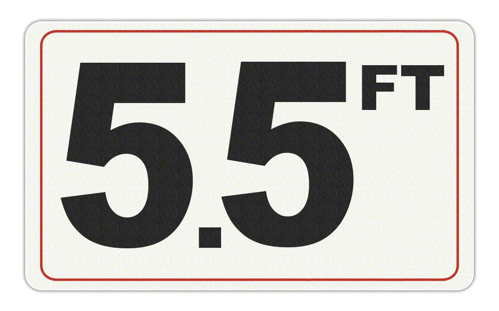 5.5 FT - Adhesive Depth Marker - 10 Inch x 6 Inch with 4 Inch Lettering