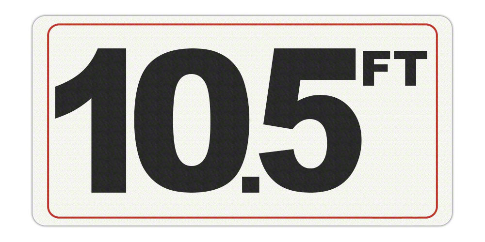 10.5 FT - Adhesive Depth Marker - 12 Inch x 6 Inch with 4 Inch Lettering