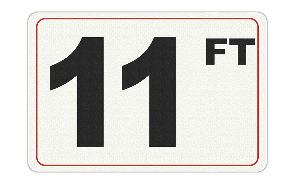 11 FT - Adhesive Depth Marker - 9 Inch x 6 Inch with 4 Inch Lettering