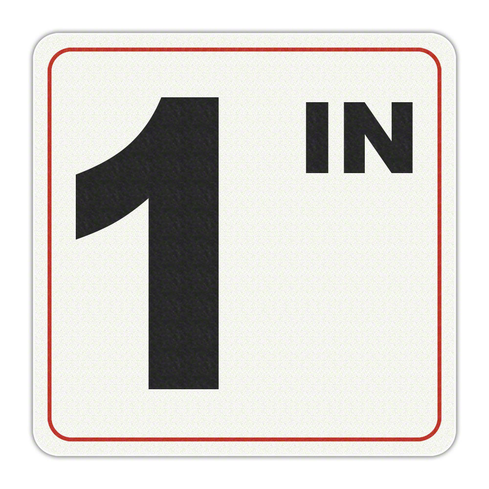1 IN - Adhesive Depth Marker - 6 Inch x 6 Inch with 4 Inch Lettering