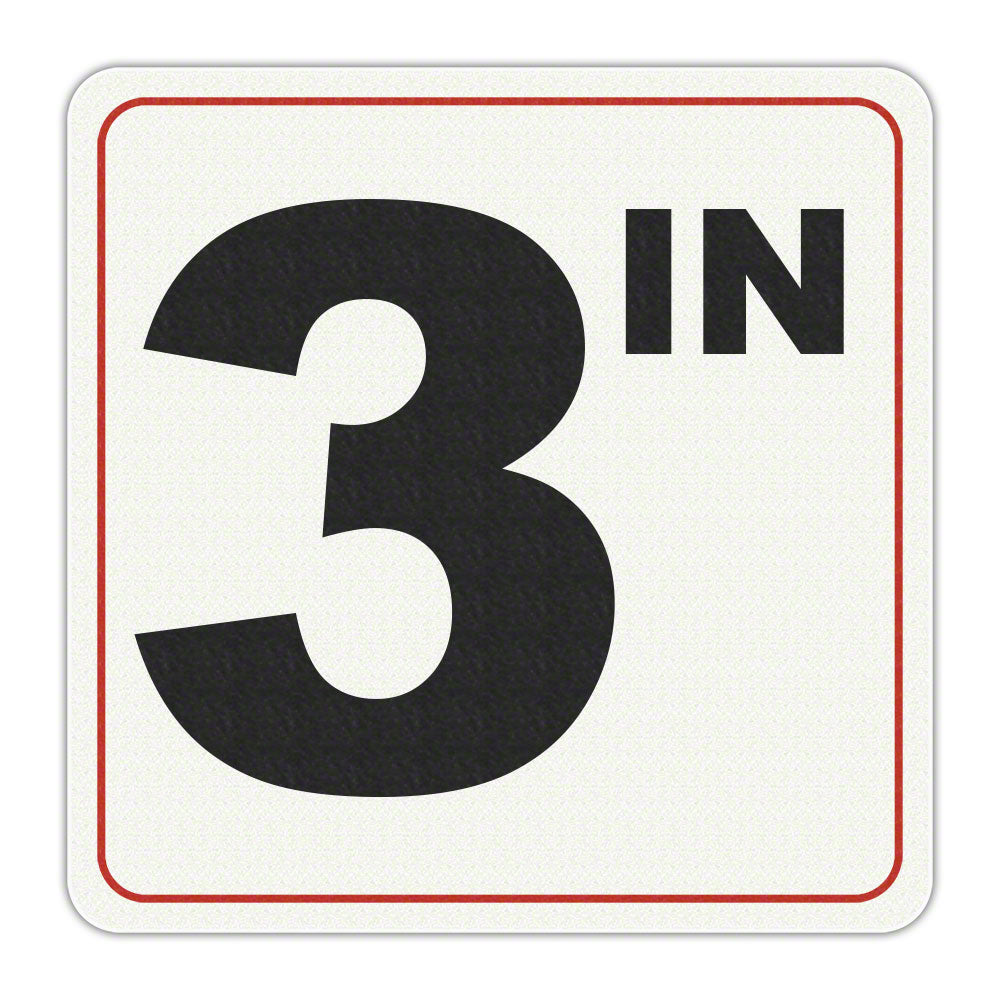 3 IN - Adhesive Depth Marker - 6 Inch x 6 Inch with 4 Inch Lettering