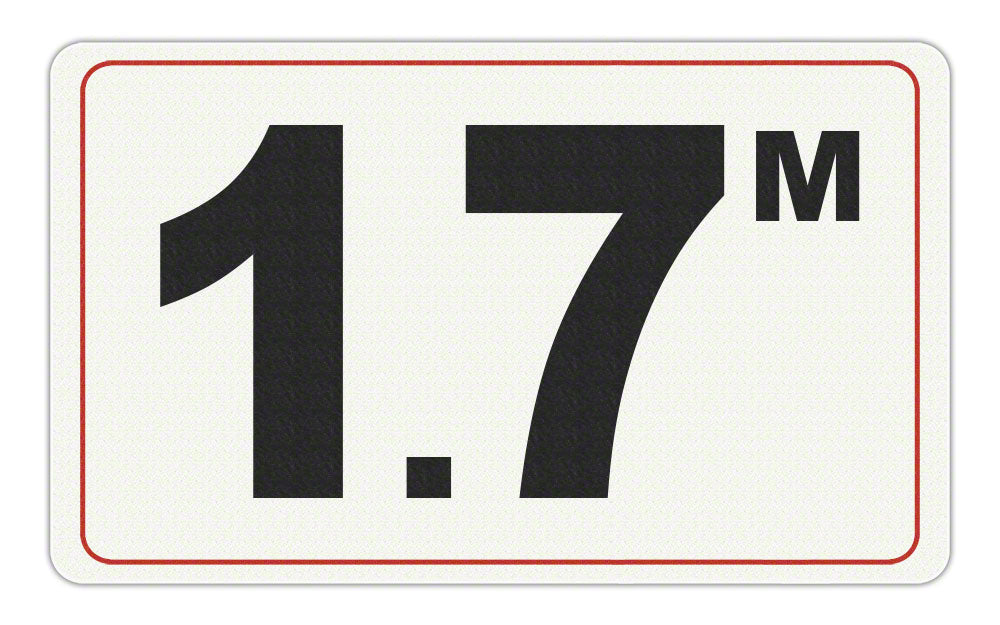 1.7 M - Adhesive Depth Marker - 10 Inch x 6 Inch with 4 Inch Lettering