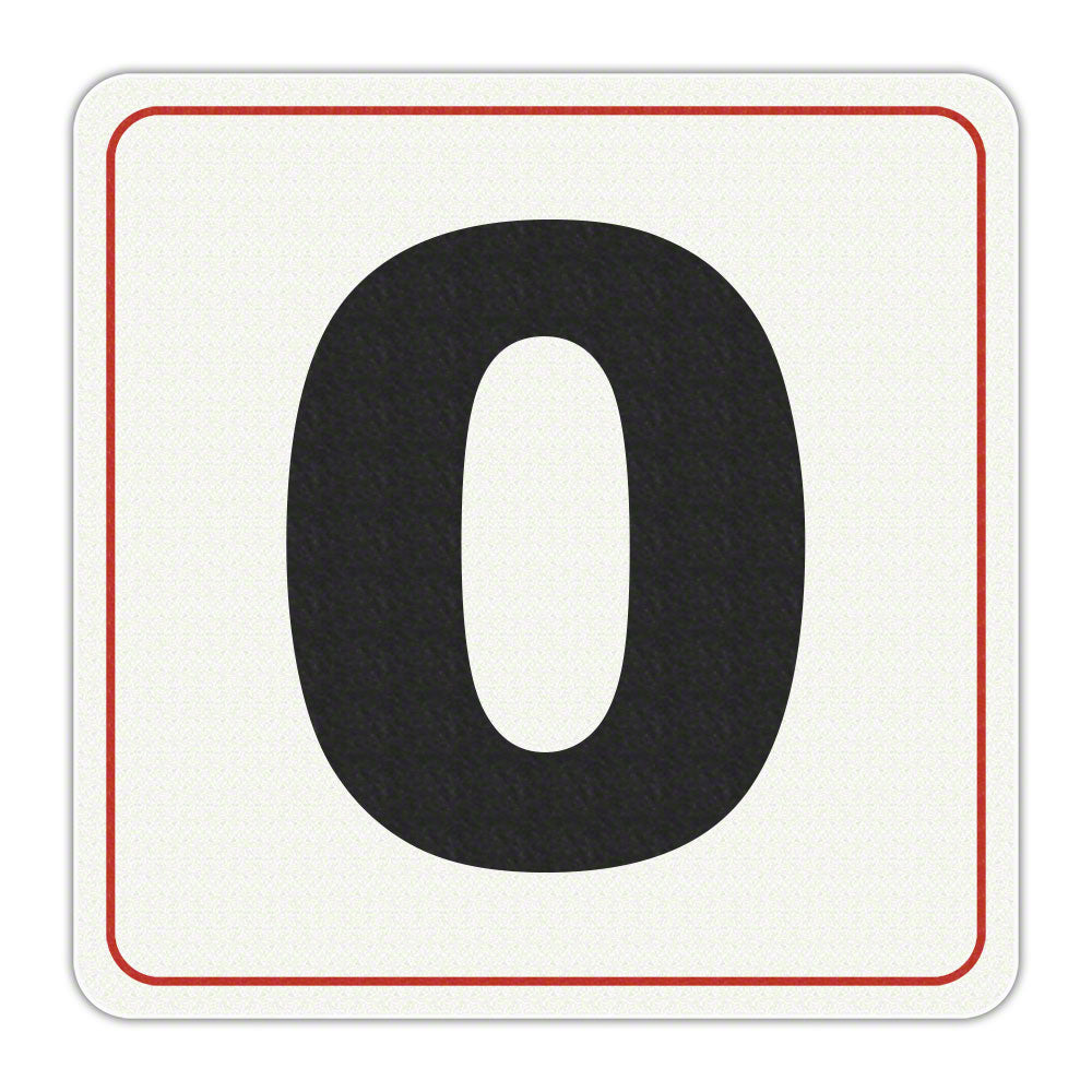 #0 - Adhesive Depth Marker - 6 Inch x 6 Inch with 4 Inch Lettering