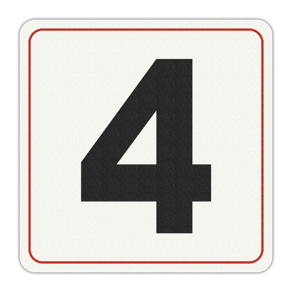#4 - Adhesive Depth Marker - 6 Inch x 6 Inch with 4 Inch Lettering