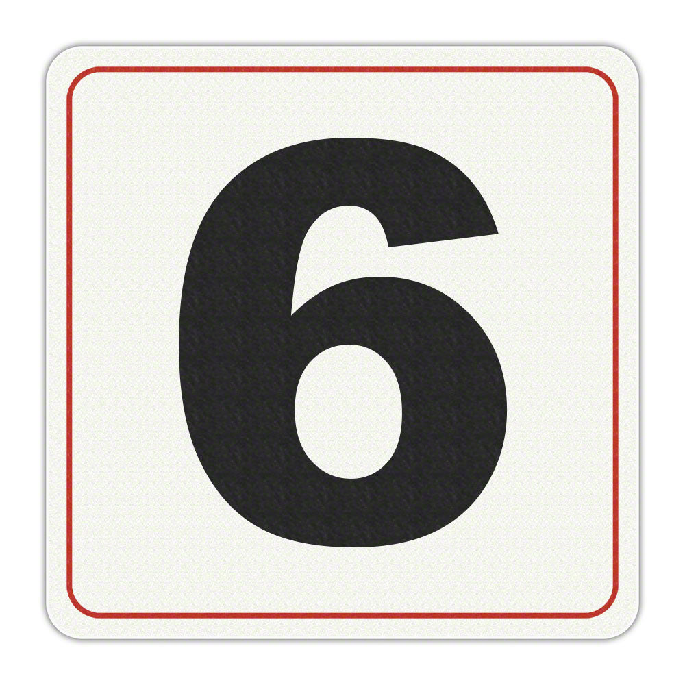 #6 - Adhesive Depth Marker - 6 Inch x 6 Inch with 4 Inch Lettering