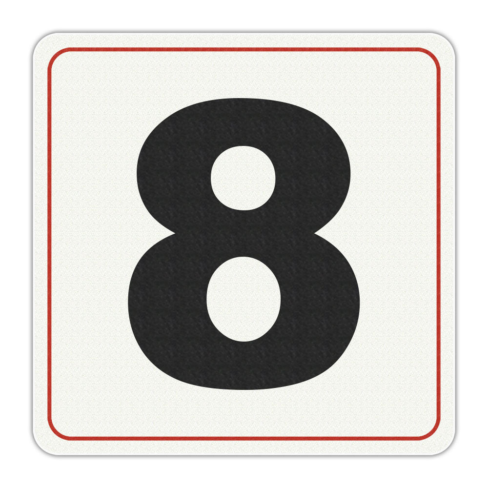 #8 - Adhesive Depth Marker - 6 Inch x 6 Inch with 4 Inch Lettering