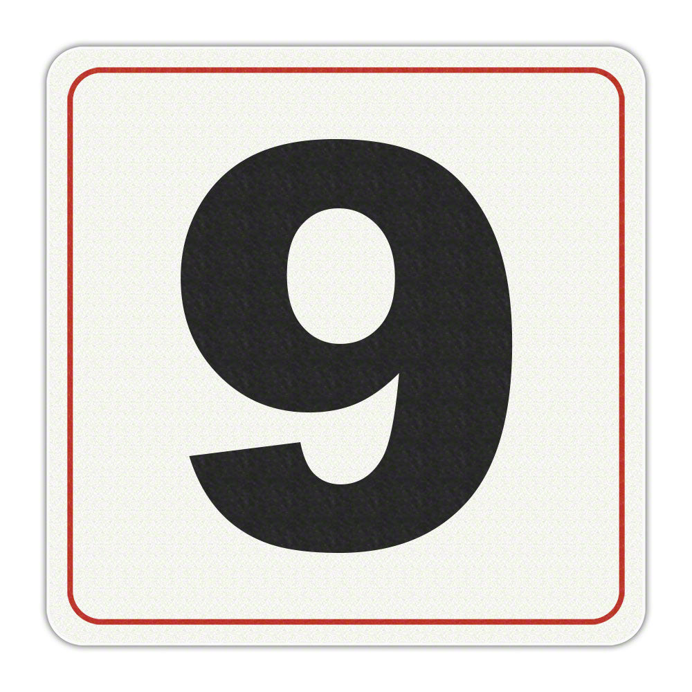 #9 - Adhesive Depth Marker - 6 Inch x 6 Inch with 4 Inch Lettering