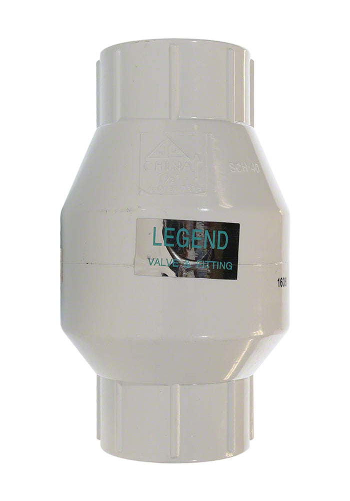In-Line Spring Check PVC Valve 1-1/2 Inch Solvent x Solvent