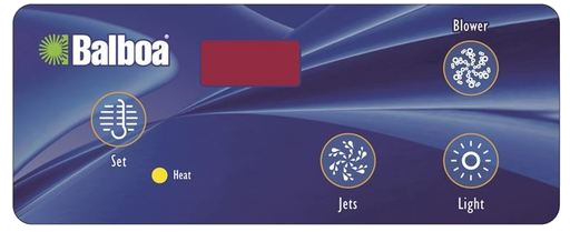 10418 BalboaTopside Control Overlay, 4-Button, Duplex Digital Panel, LED