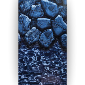 Swimline 16' x 32' Oval Boulder Swirl 48-52" Above Ground Overlap Heavy Gauge Liner, LI1632BSO25